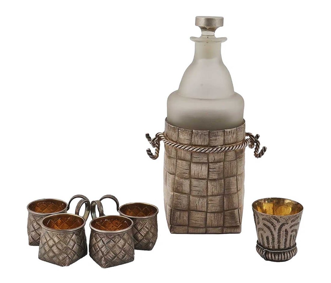 RUSSIAN TROMPE LOEIL VODKA SET fr. SOTHEBY's (1 of 15)