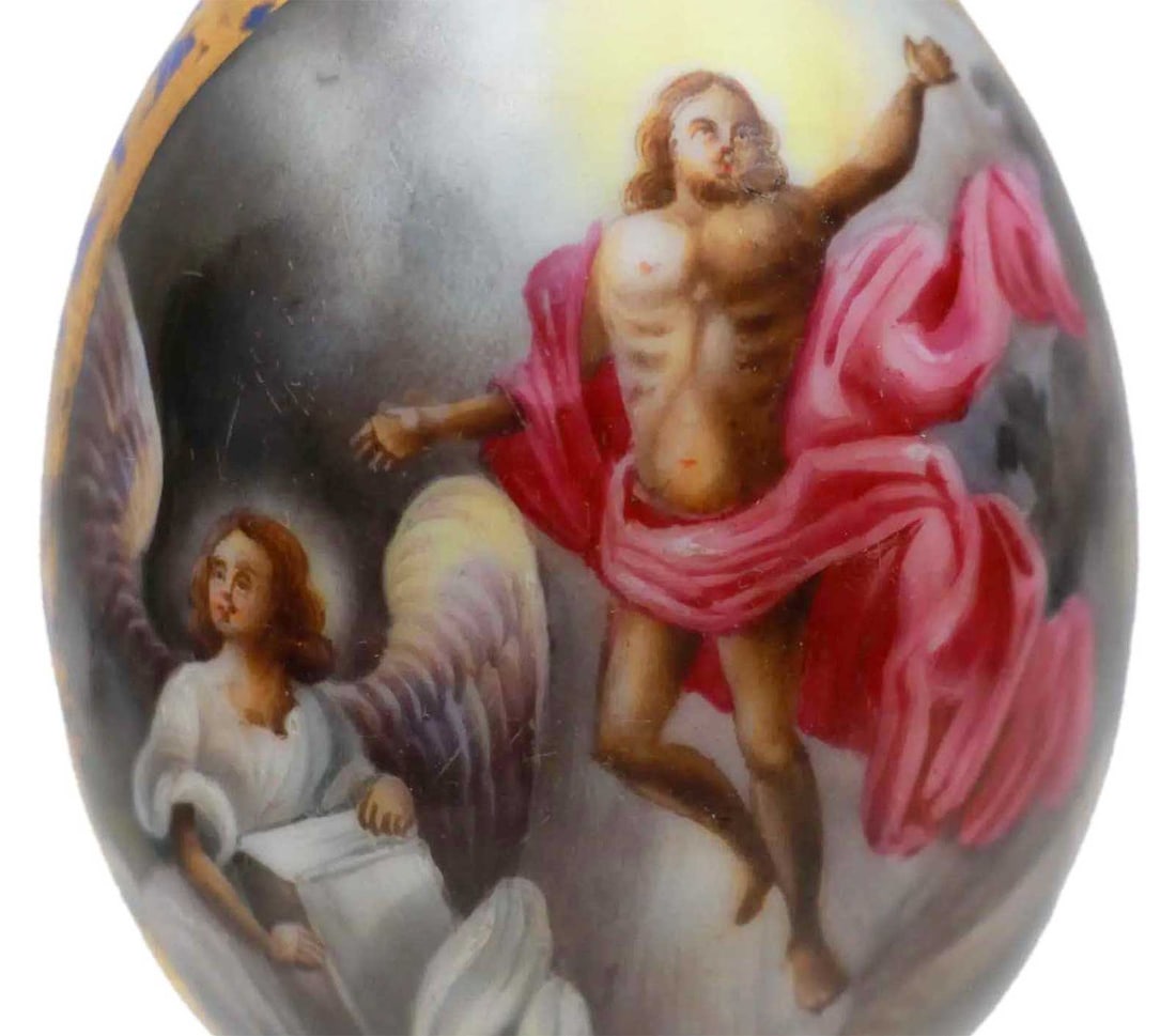 RUSSIAN PORCELAIN EASTER EGG fr. CHRISTIE's, 19c. (1 of 13)