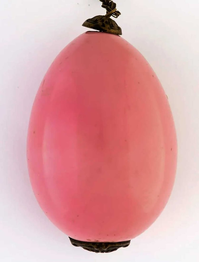 PINK RUSSIAN PORCELAIN EASTER EGG - 10