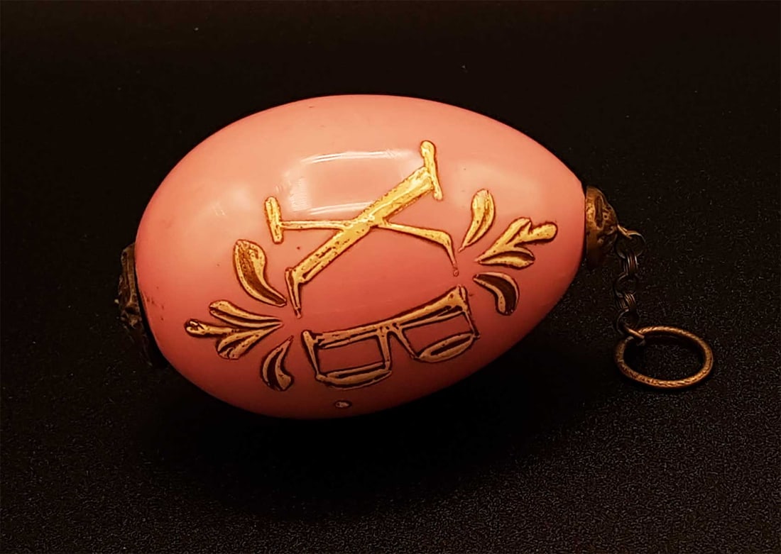 PINK RUSSIAN PORCELAIN EASTER EGG - 4