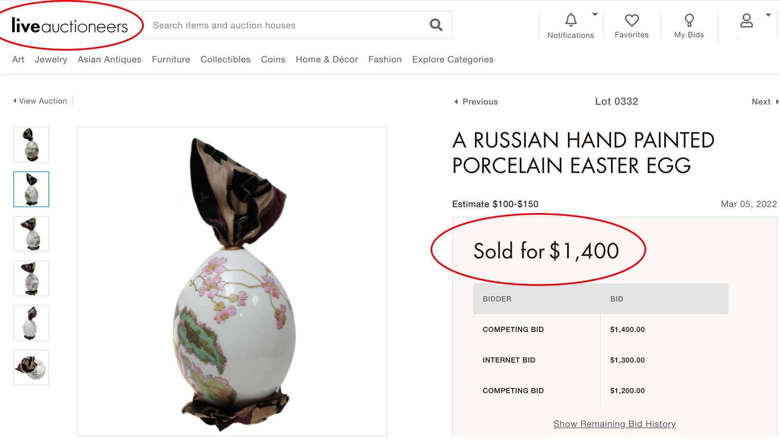 LARGE RUSSIAN PORCELAIN EASTER EGG - 14
