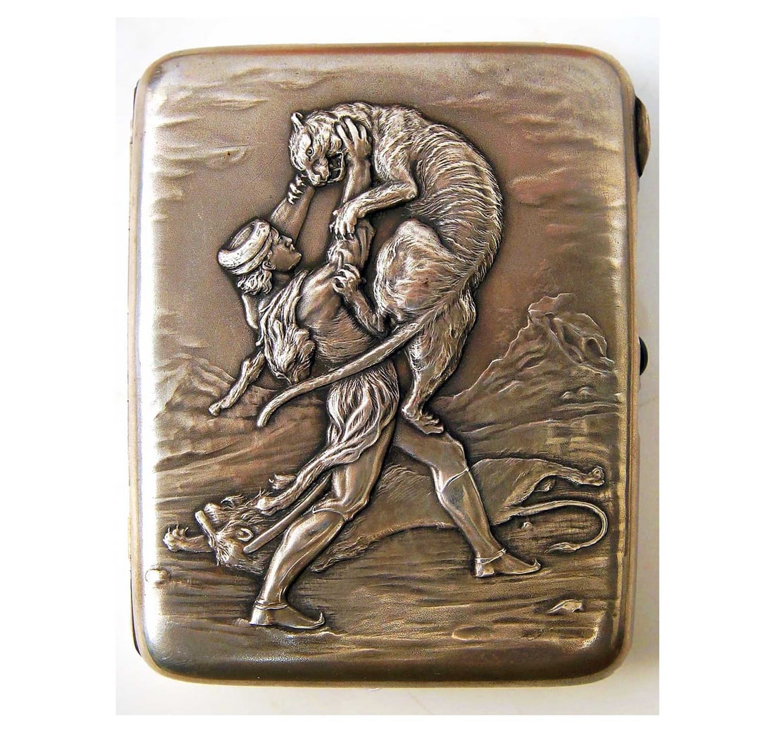 RUSSIAN SOVIET SILVER CIGARETTE CASE, BOX (1 of 19)