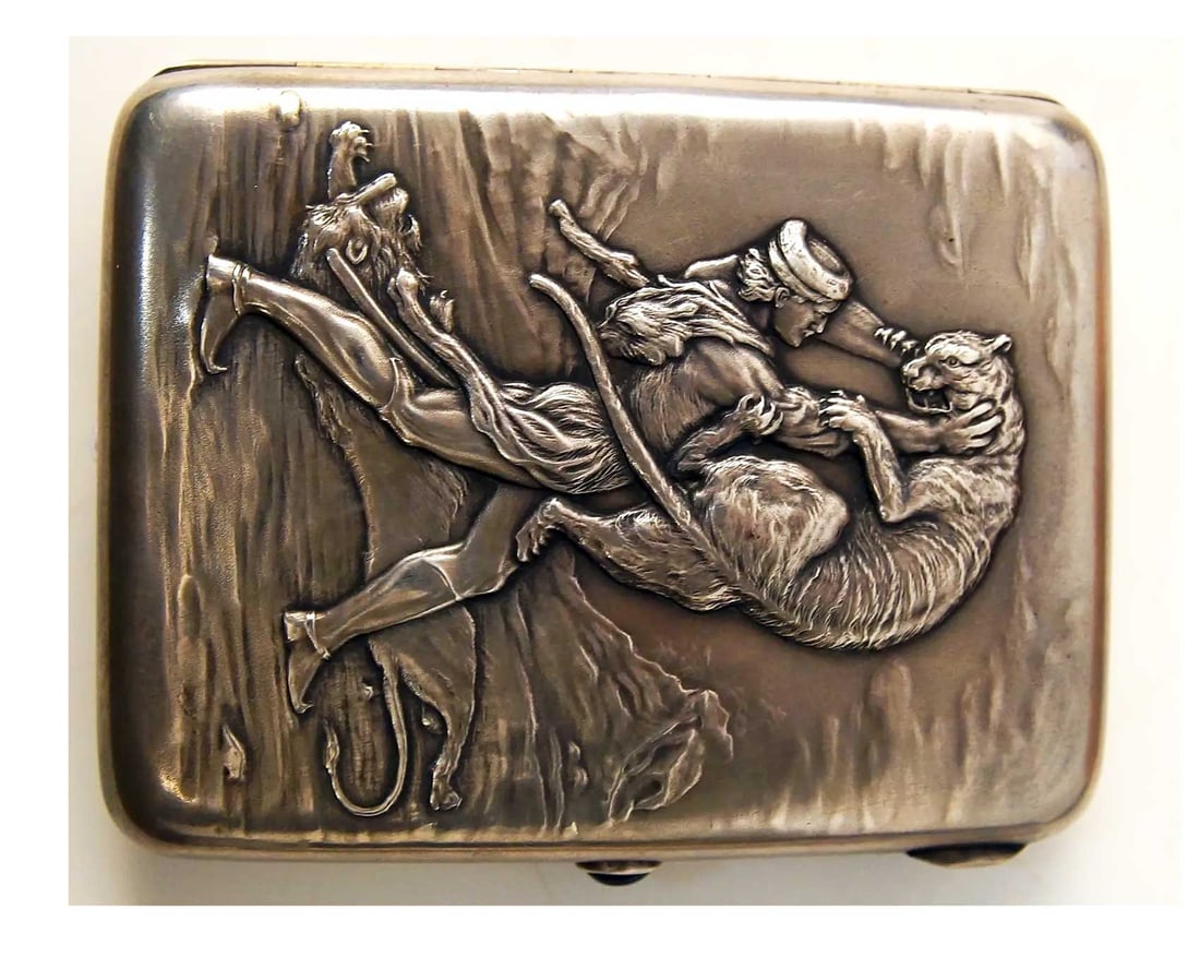 RUSSIAN SOVIET SILVER CIGARETTE CASE, BOX - 4