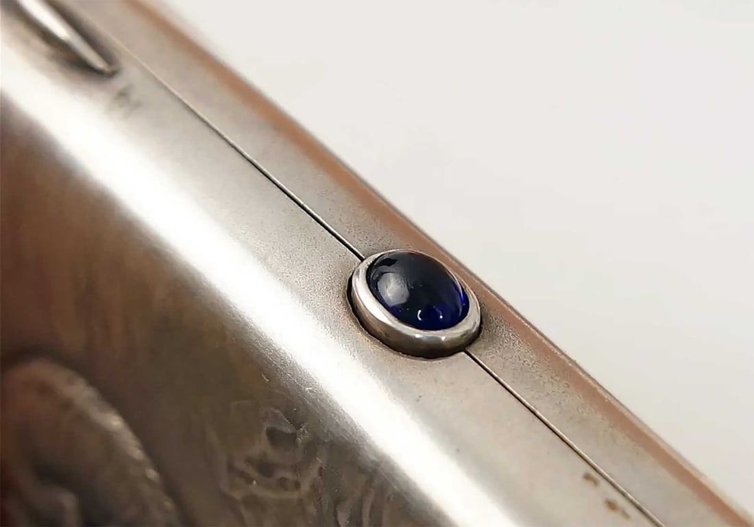 RUSSIAN SOVIET SILVER CIGARETTE CASE, BOX - 8