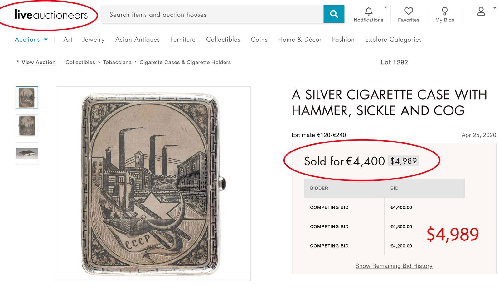 RUSSIAN SILVER CIGARETTE CASE - 8