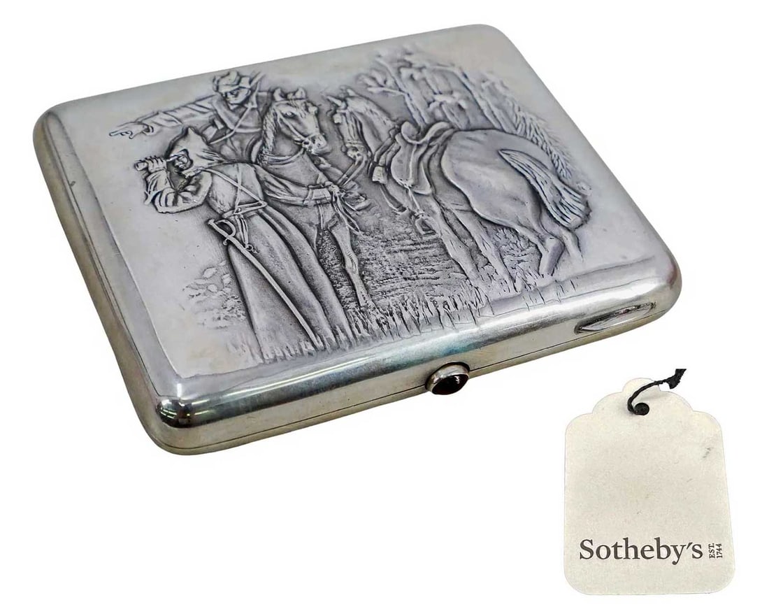 SOVIET RED ARMY SILVER CIGARETTE CASE fr. SOTHEBY's: LifeTime Warranty! Price Reduced — Limited-Time Offer! RARE EARLY SOVIET RED ARMY SILVER CIGARETTE CASE from SOTHEBY's For your viewing pleasure, we present a fine and highly sought-after Russian So