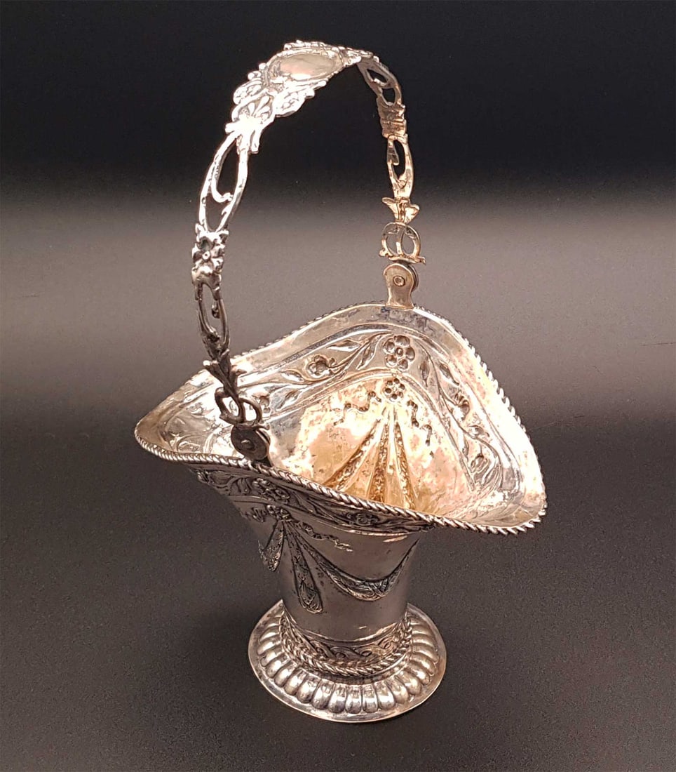 GERMAN HANAU SILVER CANDY BOWL, 19c. (1 of 19)