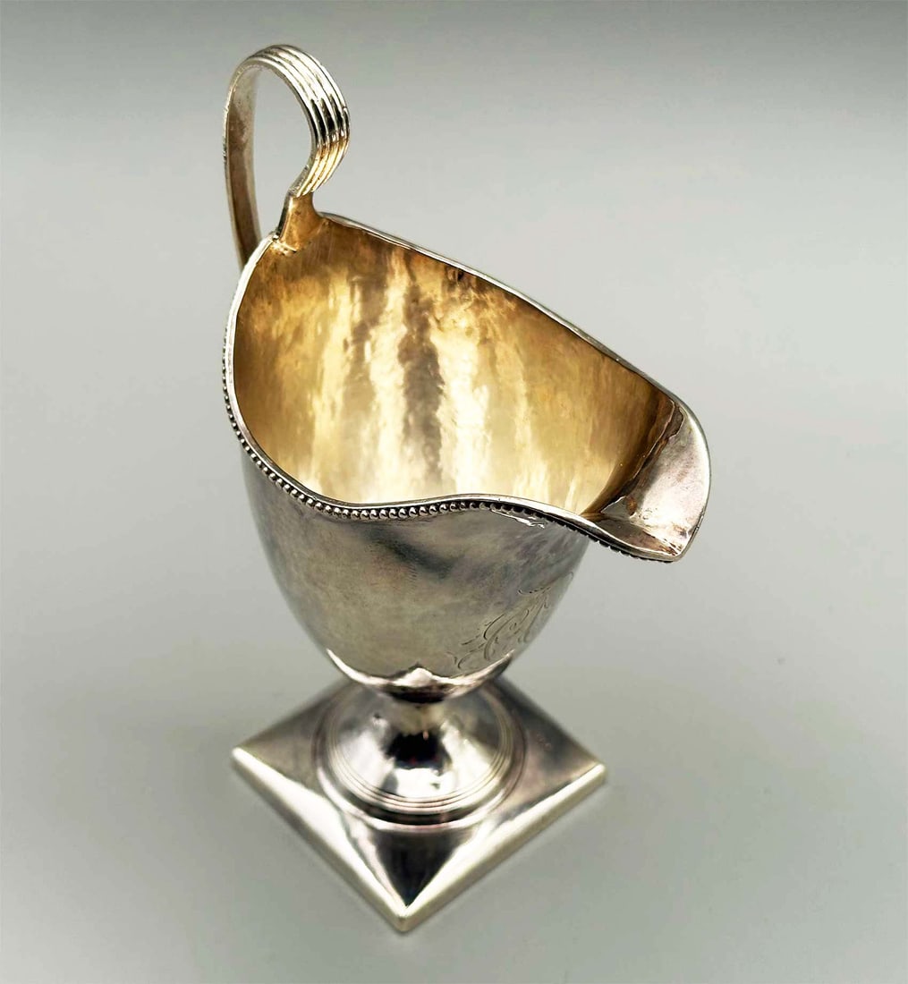 ENGLISH GEORGE III SILVER CREAMER, JUG, 1794 (1 of 16)