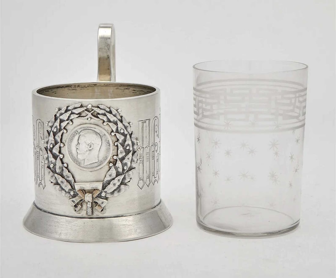 RUSSIAN SILVER TEA GLASS HOLDER (1 of 10)