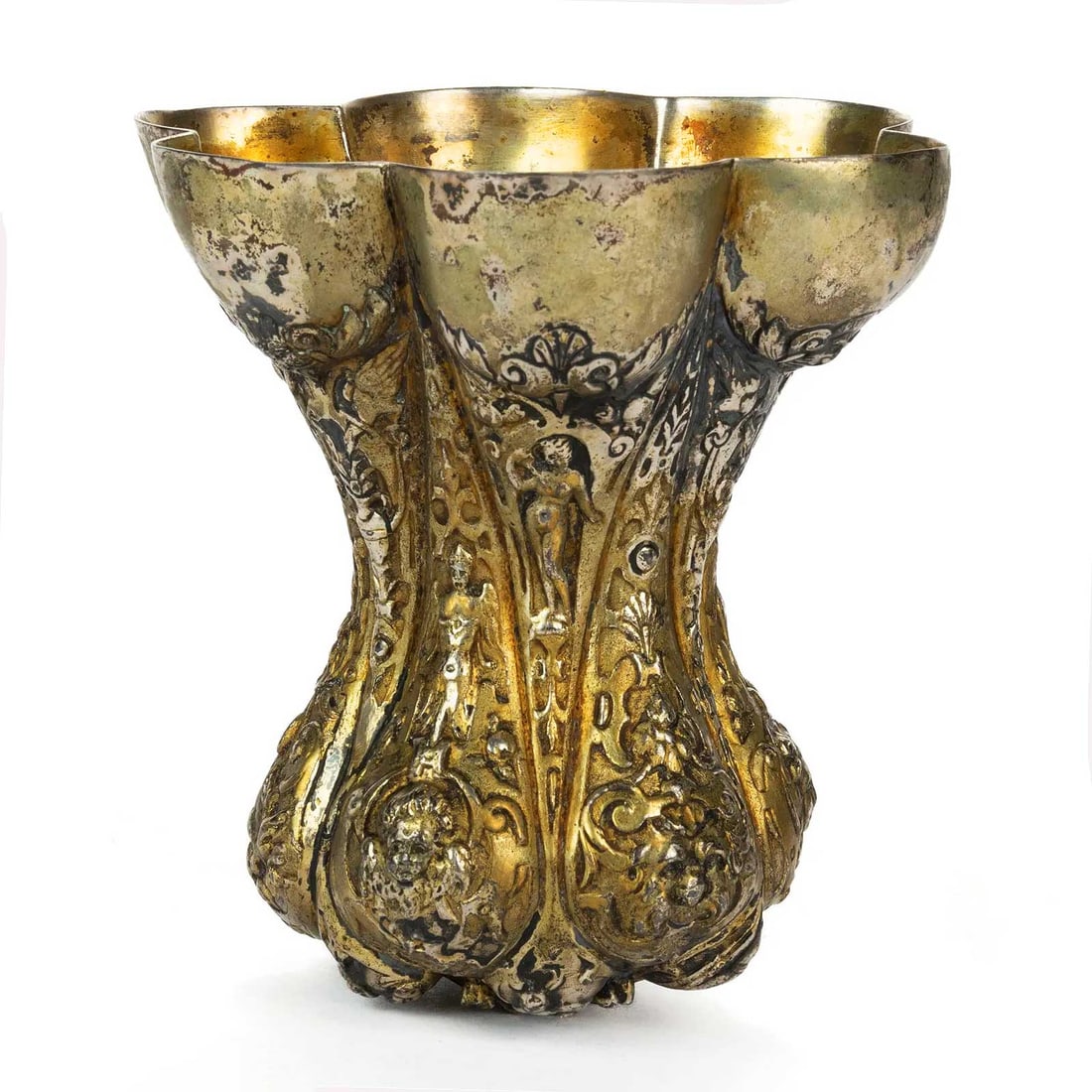 CONTINENTAL BAROQUE SILVER BEAKER, 17c. (1 of 13)