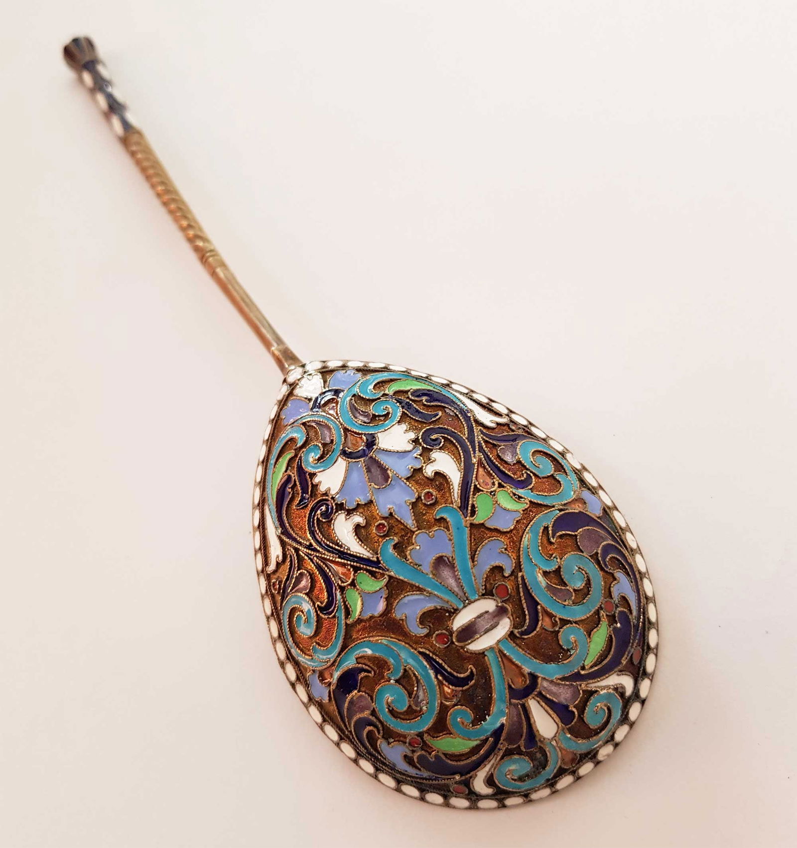 ANTIQUE RUSSIAN SILVER LARGE SPOON, 1889 (1 of 9)