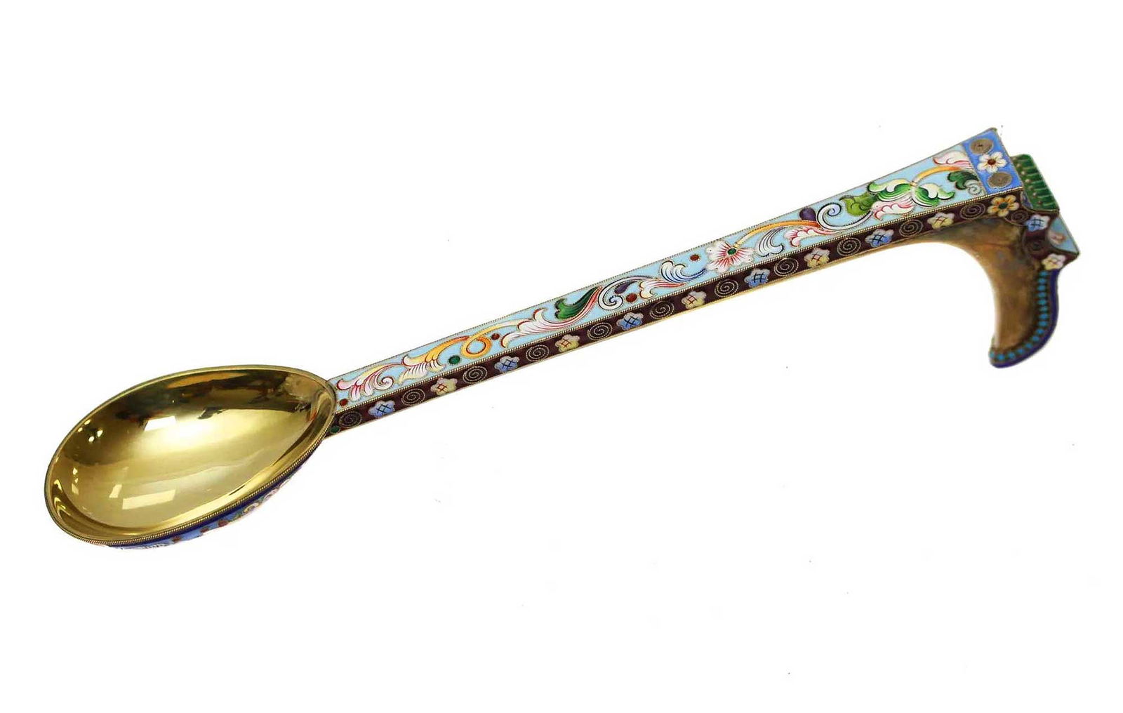 LARGE RUSSIAN SILVER SERVING SPOON, KOVSH - 2