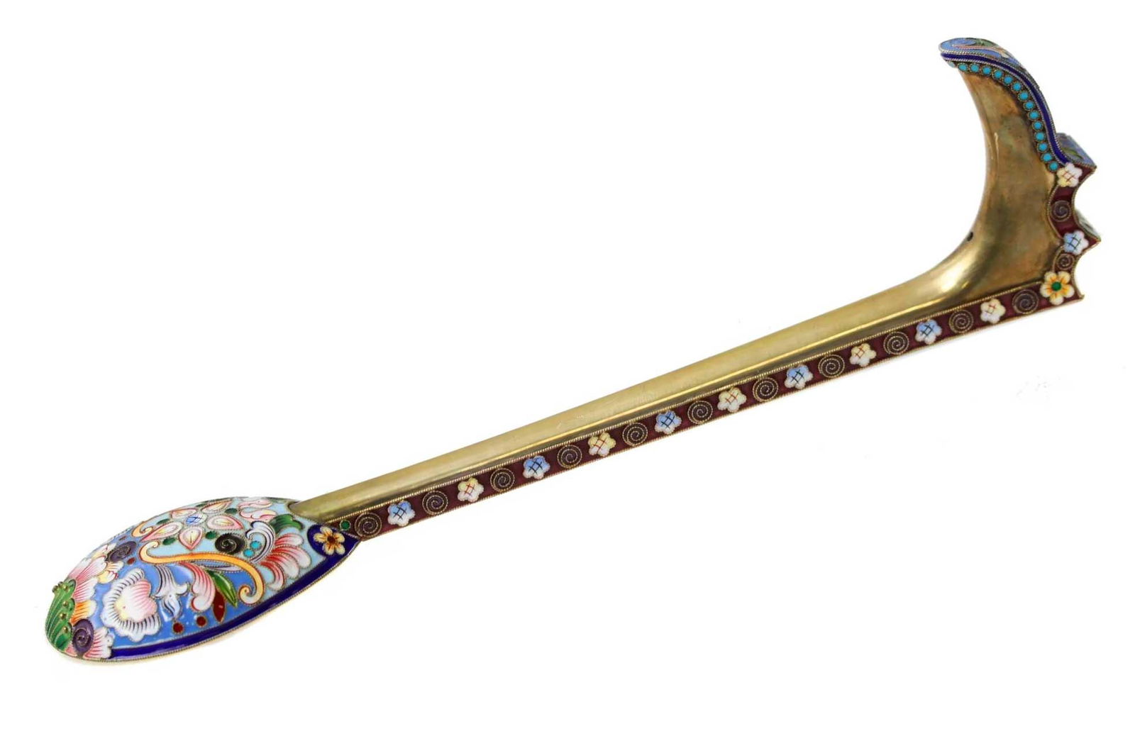 LARGE RUSSIAN SILVER SERVING SPOON, KOVSH - 4