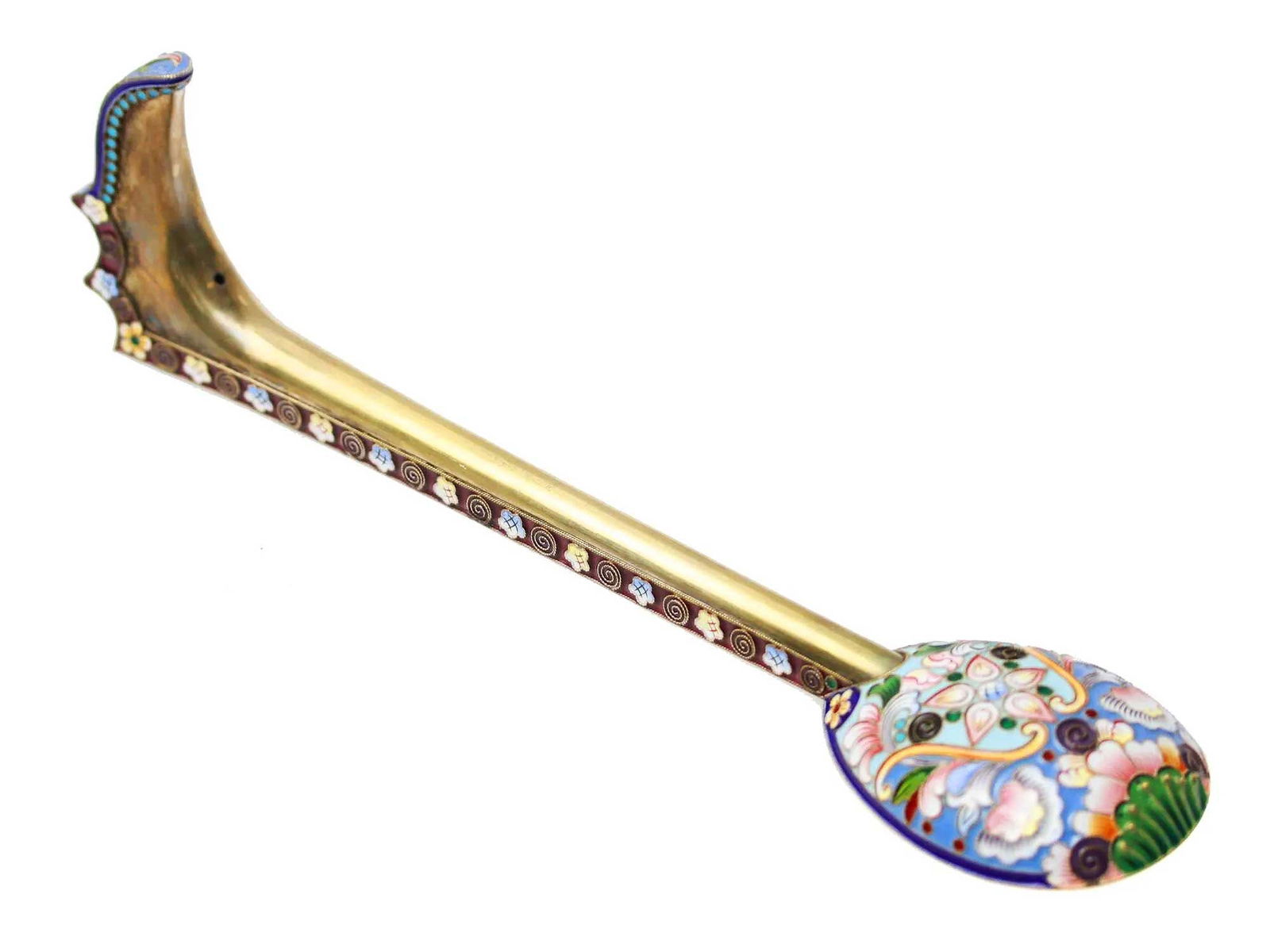 LARGE RUSSIAN SILVER SERVING SPOON, KOVSH - 5