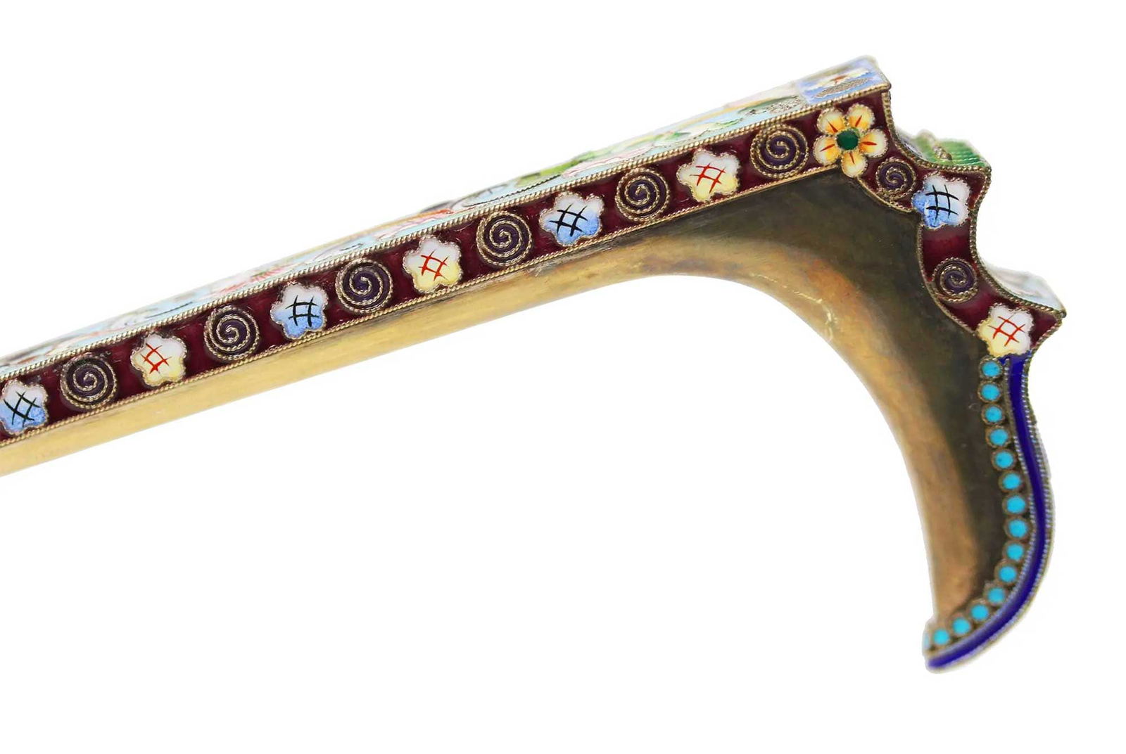 LARGE RUSSIAN SILVER SERVING SPOON, KOVSH - 9