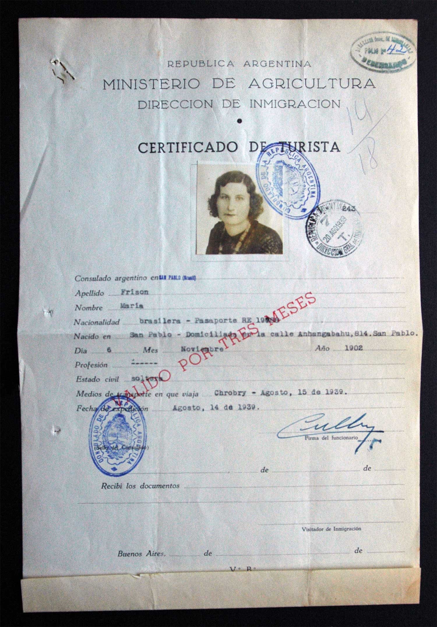 JEWISH WWII VISA IMMIGRATION to ARGENTINA, 1939: Great Display Item! Price Reduced — Limited-Time Offer! JEWISH WWII VISA IMMIGRATION to ARGENTINA, 1939 In 1939, during the German invasion of Poland at the outbreak of World War II, many Polish Jew