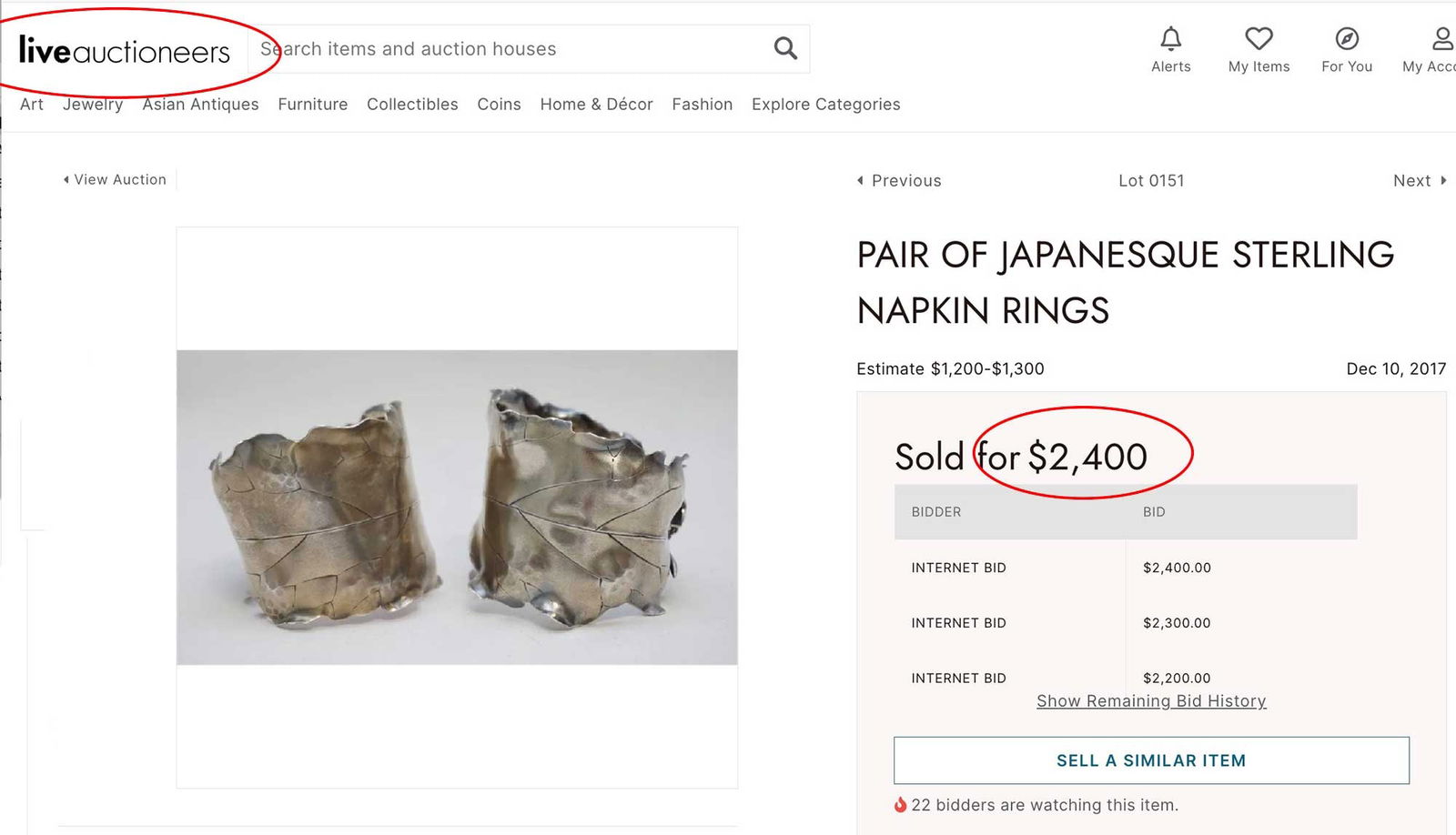 RUSSIAN SILVER NAPKIN RING, MARKED - 8