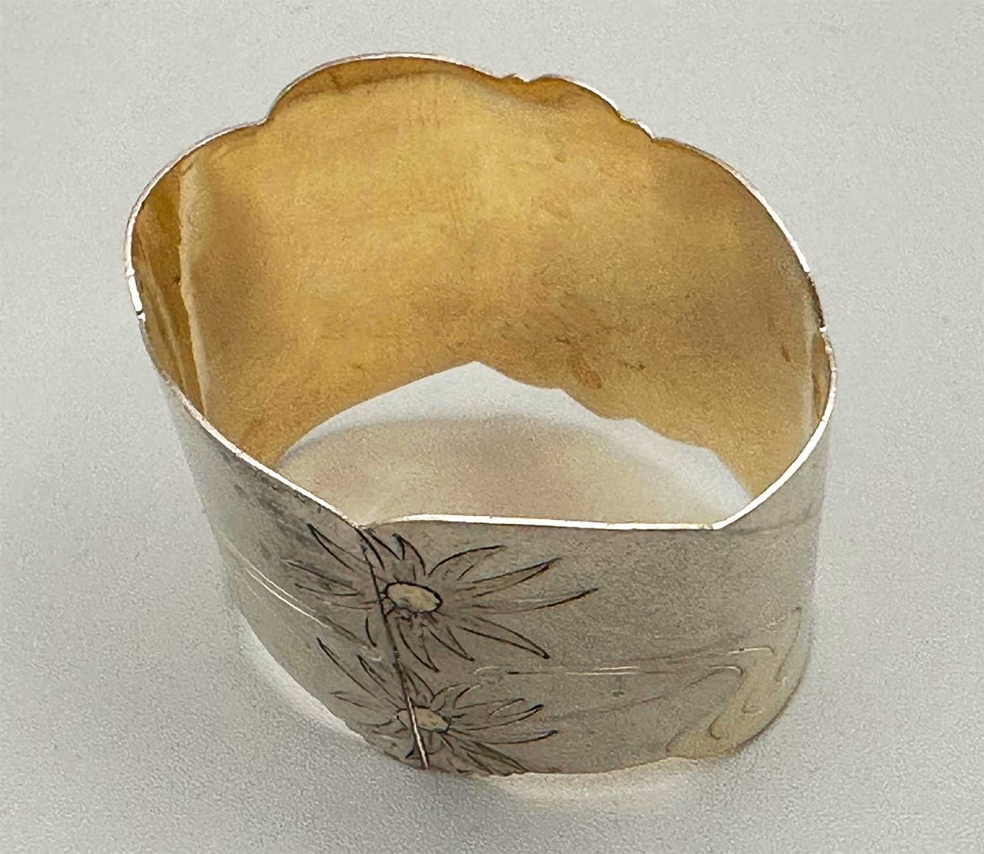 RUSSIAN SILVER NAPKIN RING, MARKED - 3
