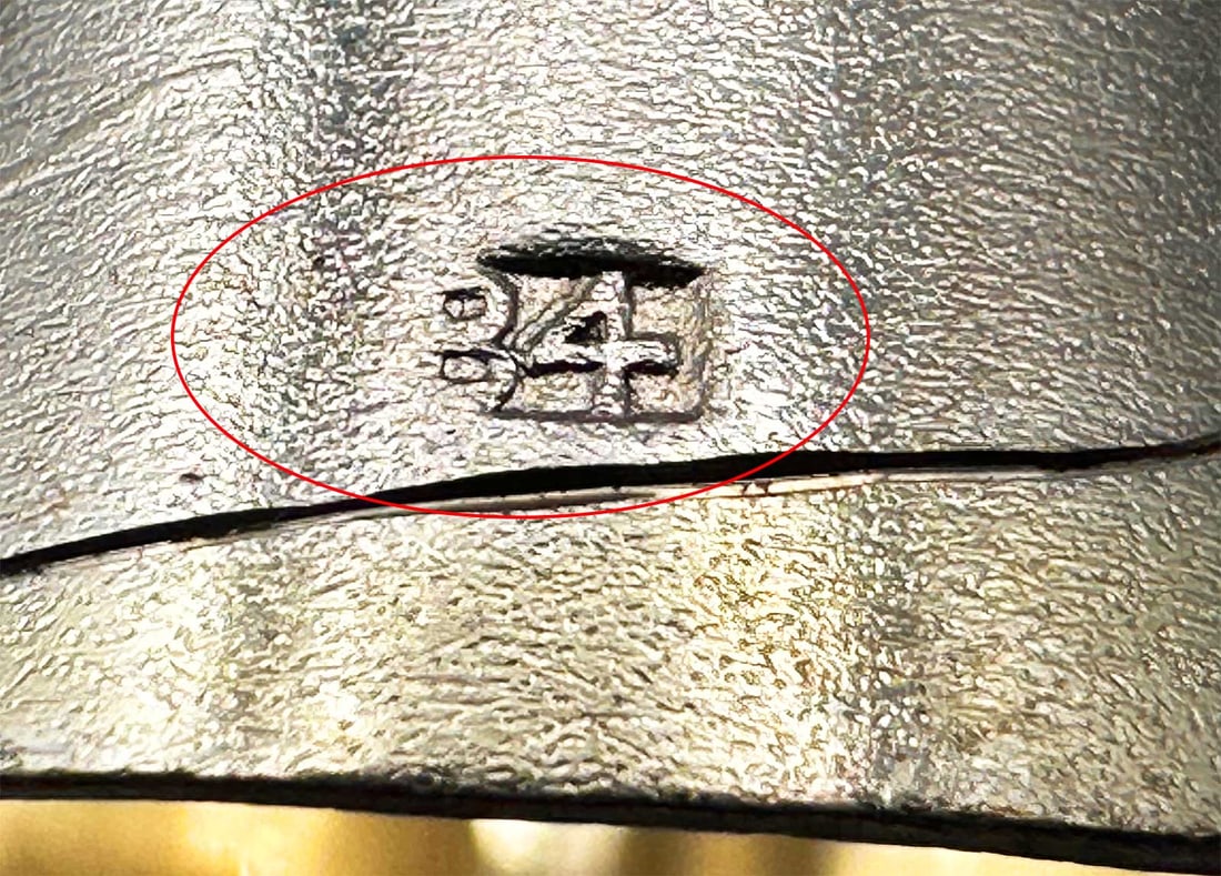 RUSSIAN SILVER NAPKIN RING, MARKED - 7