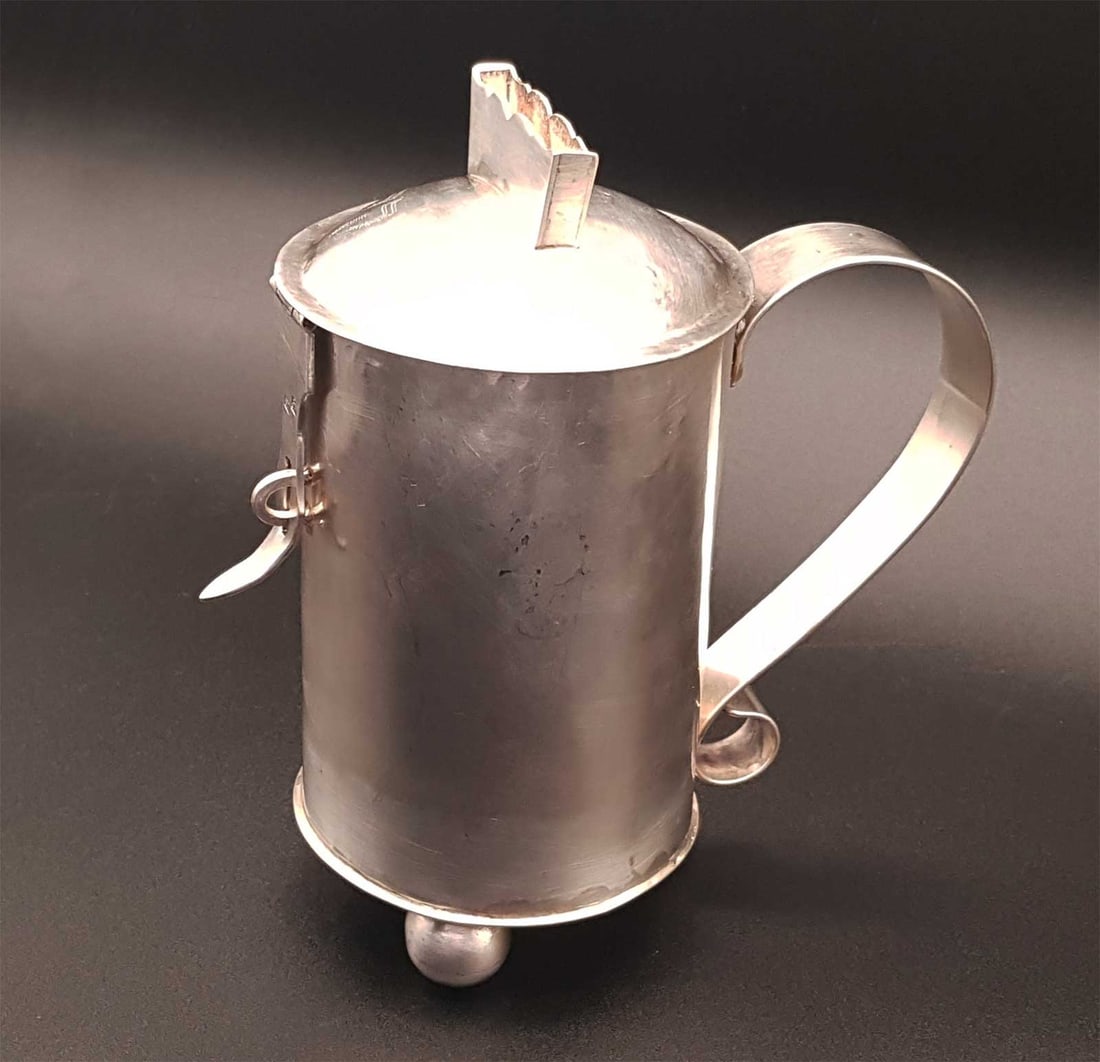 JEWISH SILVER TZEDAKAH CHARITY BOX, 19c. (1 of 14)