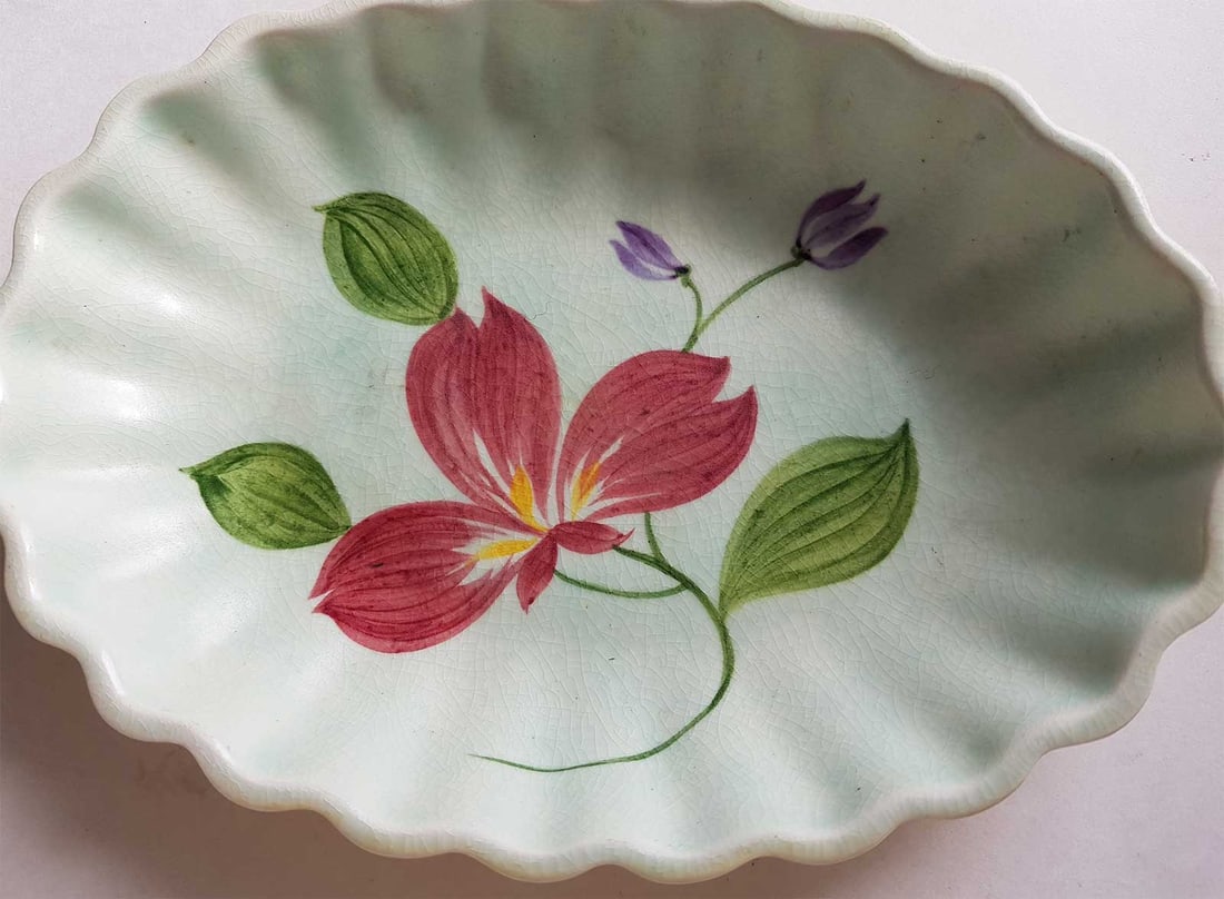 ENGLISH PORCELAIN BOWL, PLATE, MARKED (1 of 6)