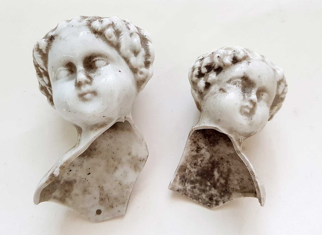 GERMAN WWII PORCELAIN DOLL TWO HEADS: Display Items! Price Reduced — Limited-Time Offer! GERMAN WWII PORCELAIN DOLL TWO HEADS For your viewing is a rare set of TWO GERMAN WWII PORCELAIN DOLL HEADS. This style of doll was very common in