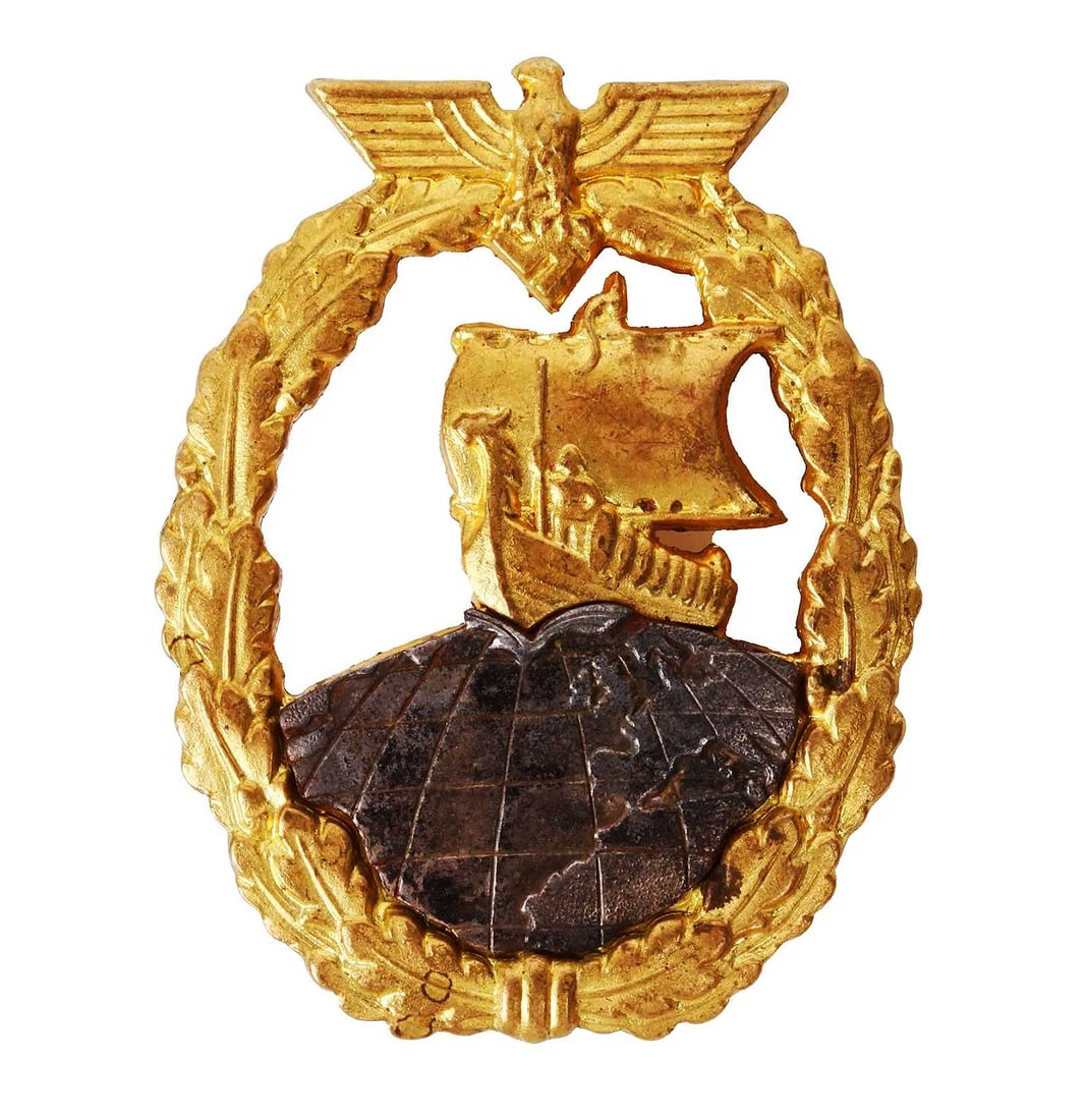 GERMAN WWII AUXILIARY CRUISER WAR BADGE: Rare and Collectible! Price Reduced — Limited-Time Offer! RARE GERMAN WWII AUXILIARY CRUISER WAR BADGE For your viewing is a German WWII Auxiliary Cruiser War Badge. It is designed as a Viking longs