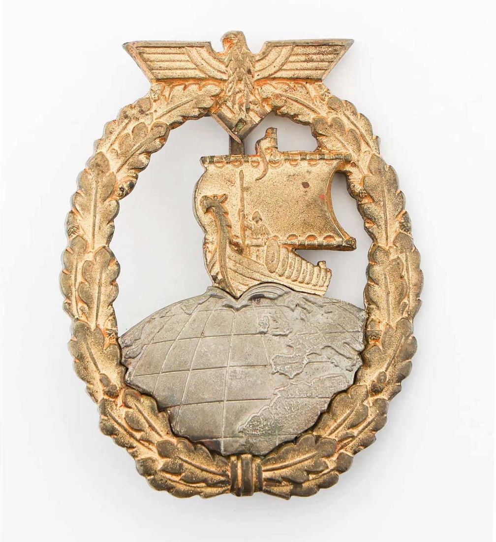 GERMAN WWII AUXILIARY CRUISER WAR BADGE: Rare and Collectible! Price Reduced — Limited-Time Offer! RARE GERMAN WWII AUXILIARY CRUISER WAR BADGE For your viewing is a German WWII Auxiliary Cruiser War Badge. It is designed as a Viking longs