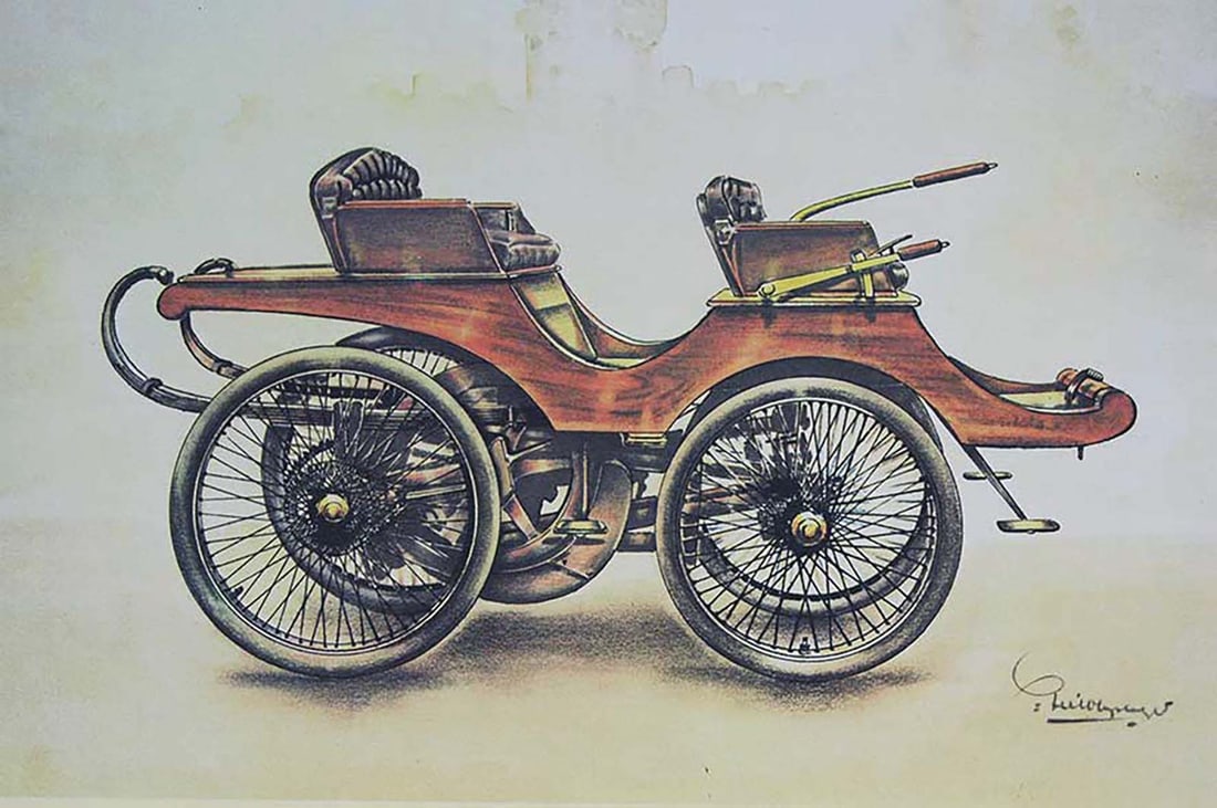 OLD PICTURE of AUTOMOBILE LANGHESTER, 1895 (1 of 7)