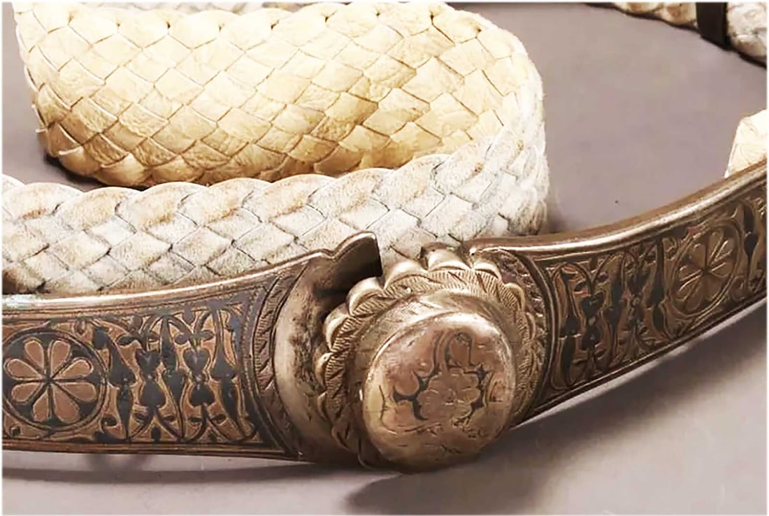 SILVER & ENAMELED LEATHER CAUCASIAN BELT, 1880 (1 of 11)