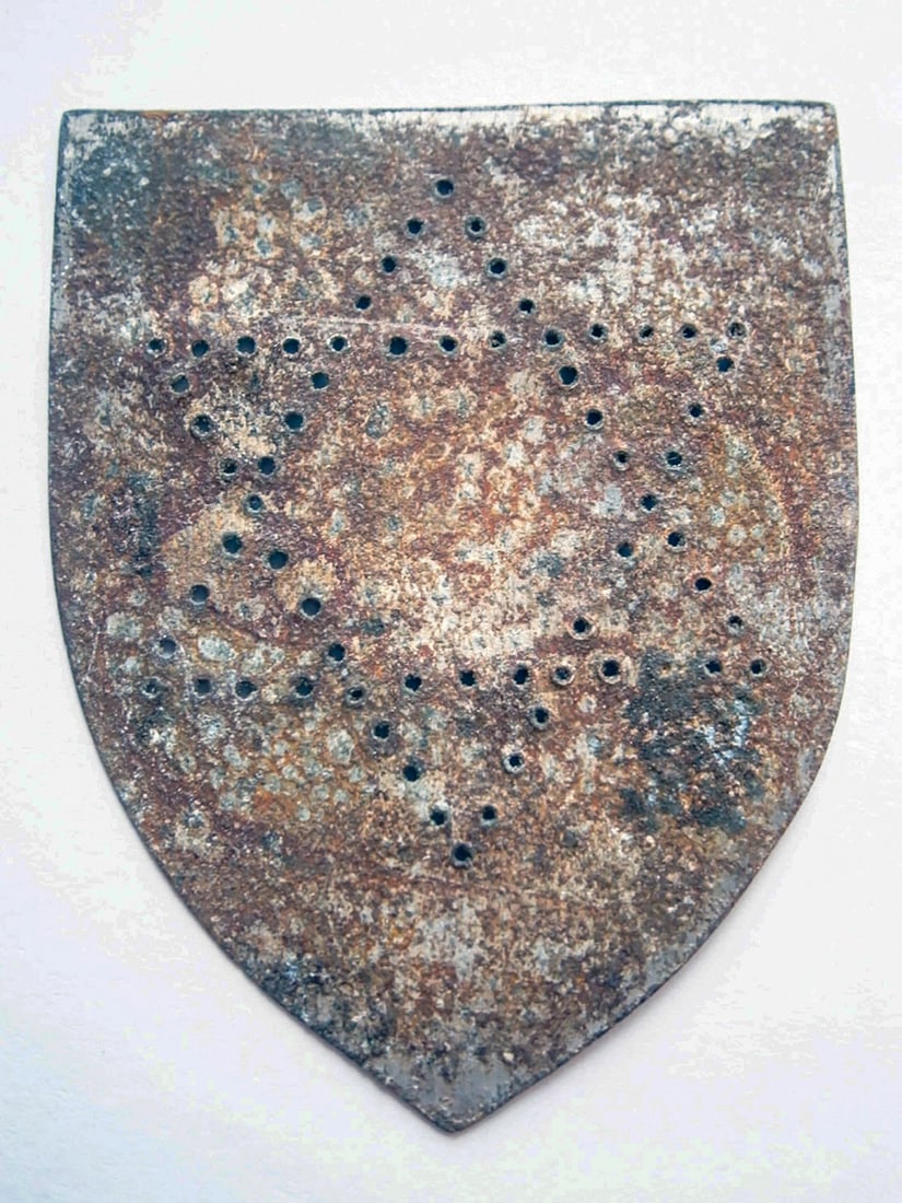 RARE JEWISH WWII JUDAICA SHIELD w. DAVID STAR: Display Piece! Price Reduced — Limited-Time Offer! RARE JEWISH WWII JUDAICA SHIELD with DAVID STAR from LITZMANNSTADT in POLAND For your consideration: a rare Jewish WWII Judaica shield featuring th