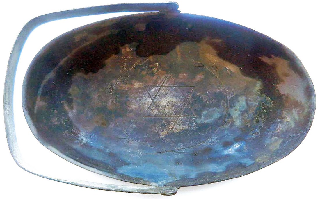 JEWISH WWII PLATE w. STAR of DAVID fr. LITZMANNSTADT (1 of 14)