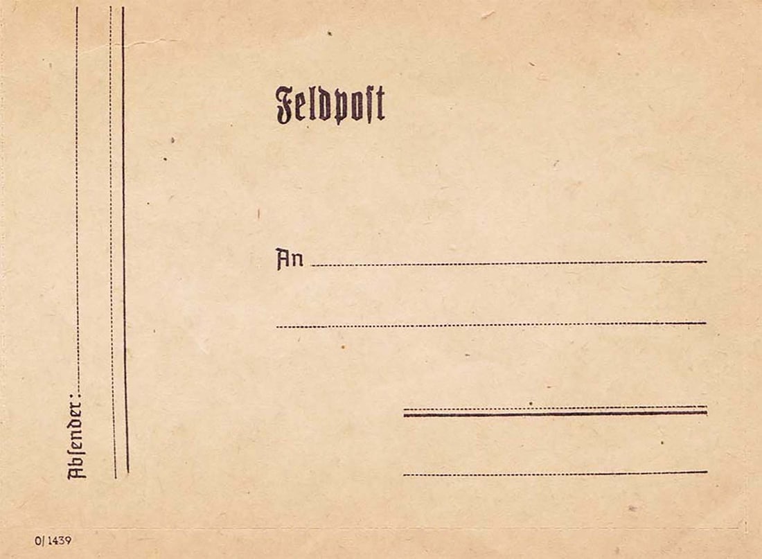 GERMAN WWII BLANK of FELDPOST, 1939-1945 (1 of 8)