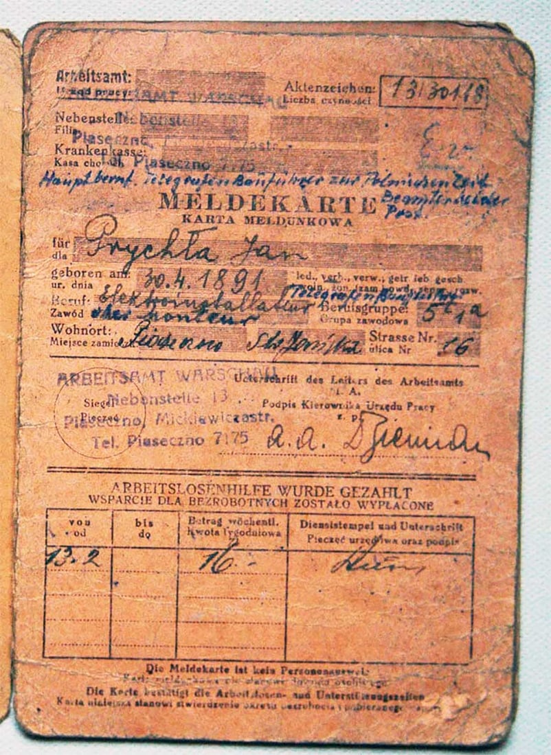 GERMAN WWII ID DOCUMENT for DISABILITY PERSON (1 of 7)