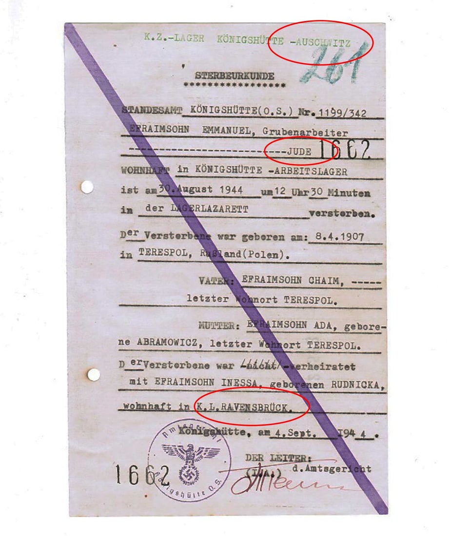 GERMAN WWII DOCUMENT, AUSCHWITZ, 1944 fr. ARCHIVE (1 of 10)