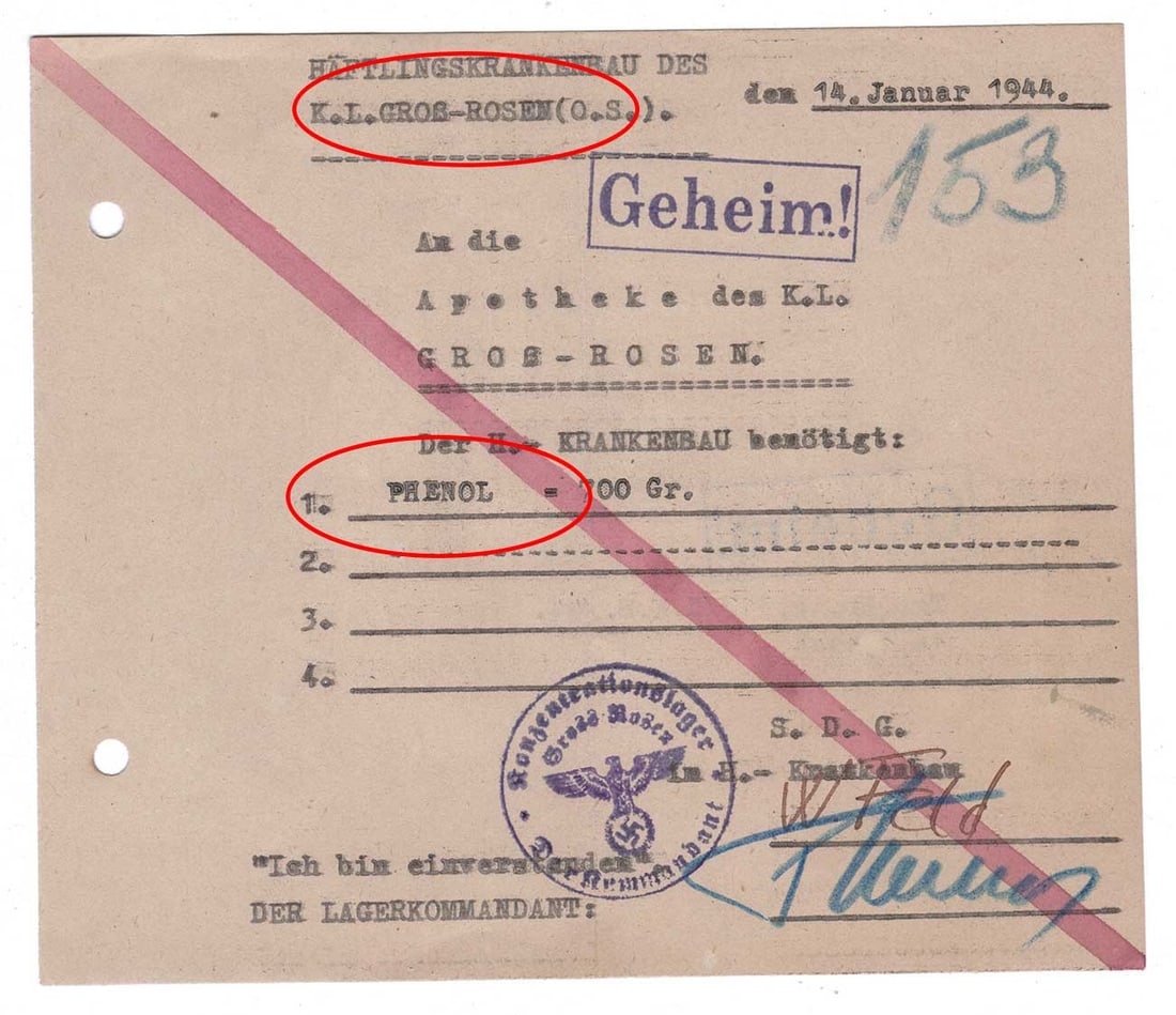 TOP SECRET - MEDICAL PRESCRIPTION fr. CONCENTRATION CAMP (1 of 9)