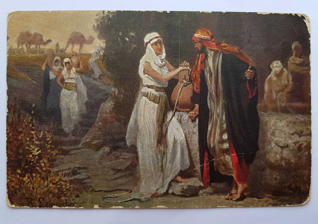 RARE pre WWII POSTCARD, BIBLE PLOT - 3