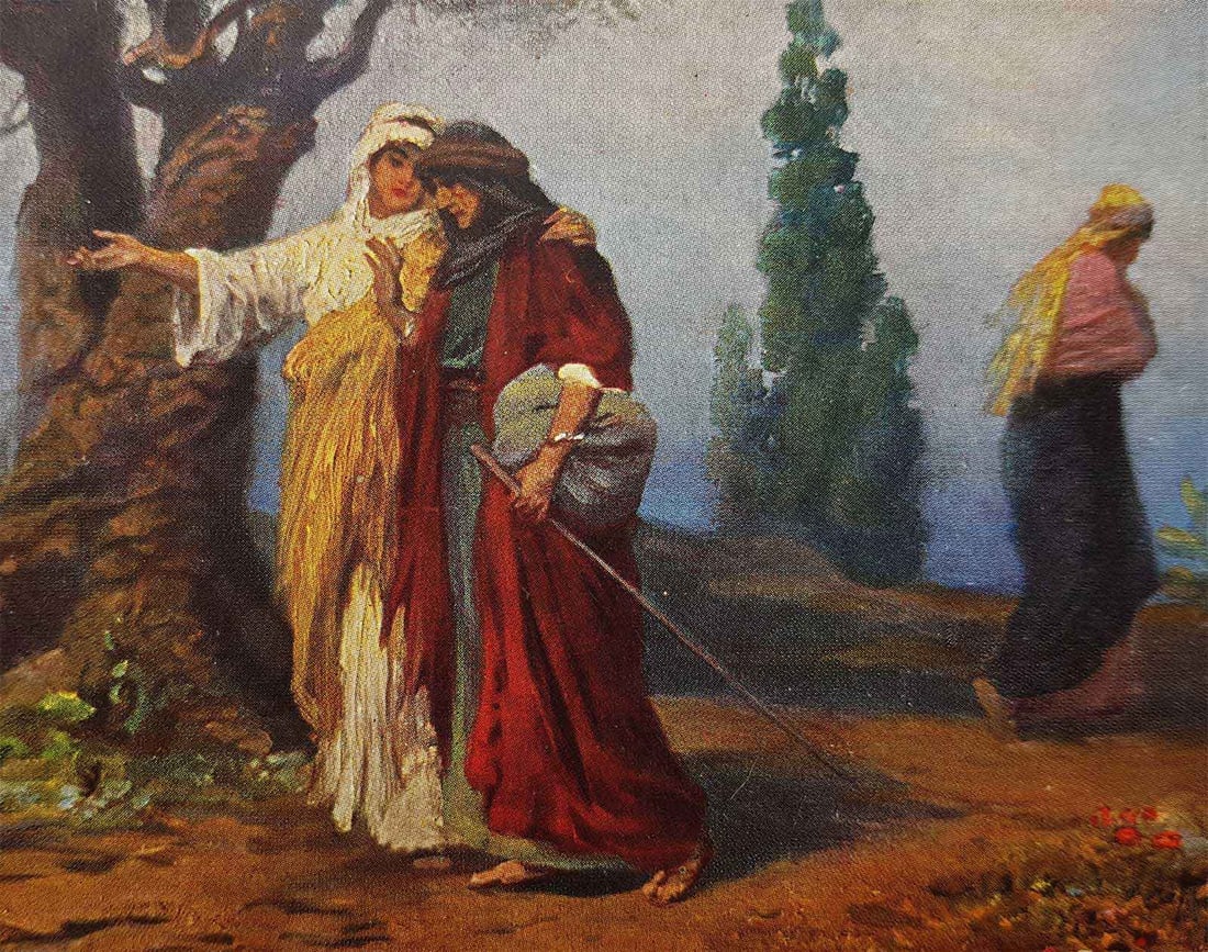 RARE pre WWII POSTCARD, BIBLE PLOT: Great Display Piece! Price Reduced — Limited-Time Offer! RARE pre WWII POSTCARD from GERMANY, BIBLE PLOT Rare postcard from Germany featuring a Bible-themed picture from the Old Testament. The