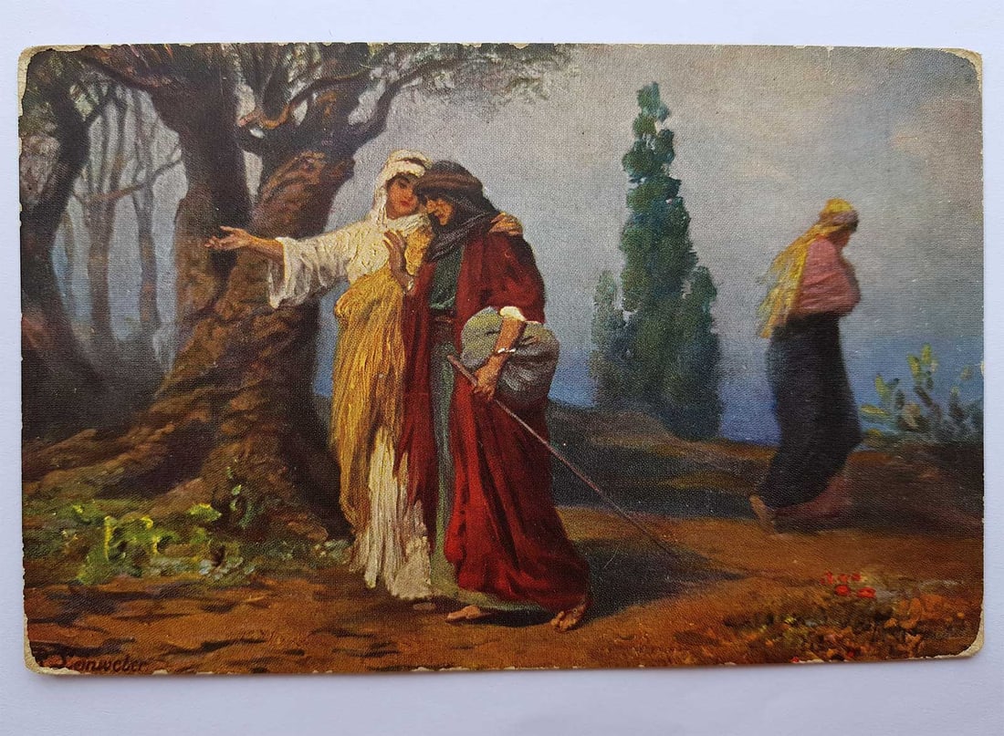 RARE pre WWII POSTCARD, BIBLE PLOT - 2