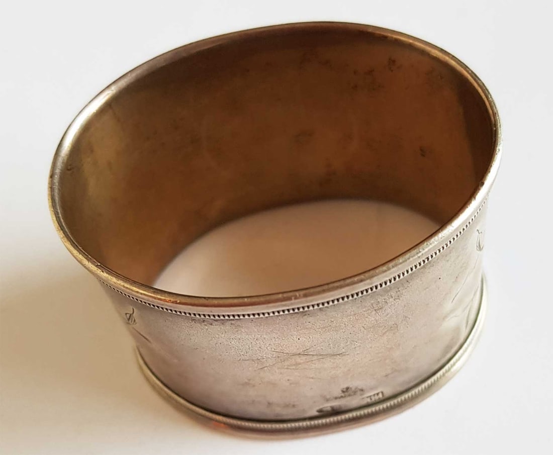 RUSSIAN SILVER NAPKIN RING, MARKED - 6