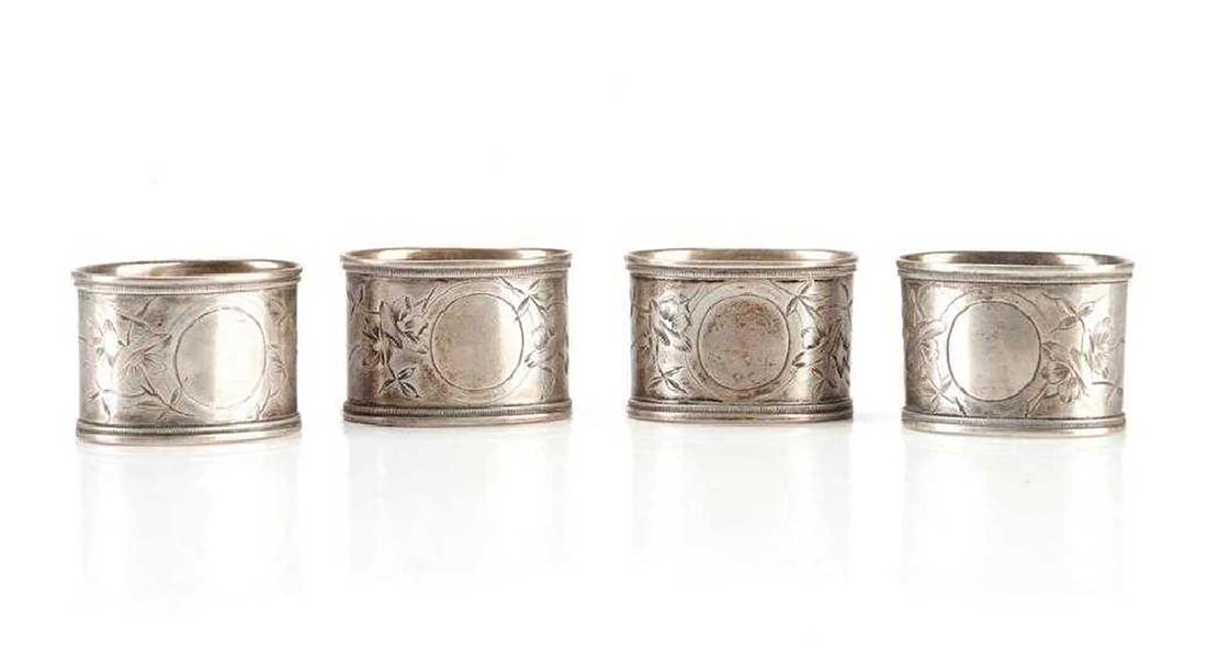 RUSSIAN SILVER NAPKIN RING, MARKED - 8