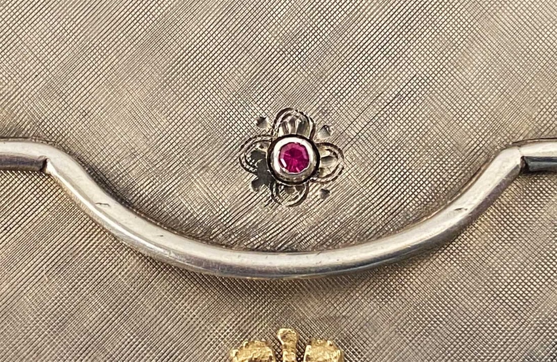 FABERGE - GOLD, SILVER & RUBY RUSSIAN COMPACT - 6