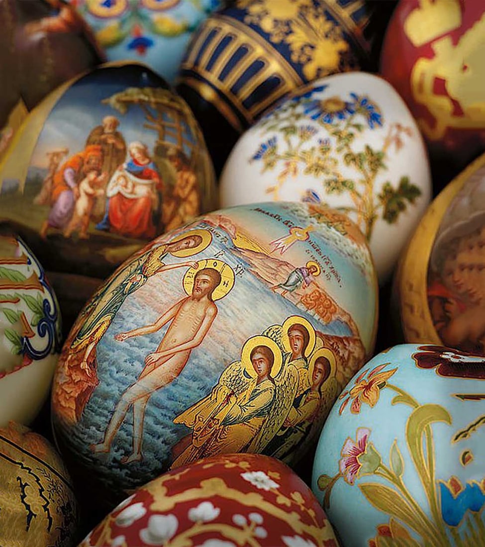 PINK RUSSIAN PORCELAIN EASTER EGG - 16