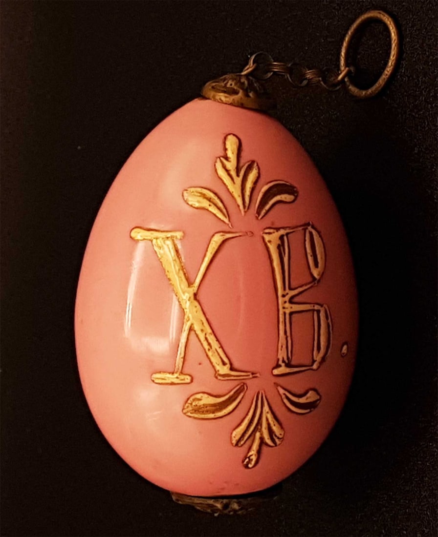 PINK RUSSIAN PORCELAIN EASTER EGG: Prestigious Gift! Price Reduced — Limited-Time Offer! PINK RUSSIAN PORCELAIN EASTER EGG This is a pink Russian porcelain Easter egg featuring the CHRIST MONOGRAM. It was produced by the Russian
