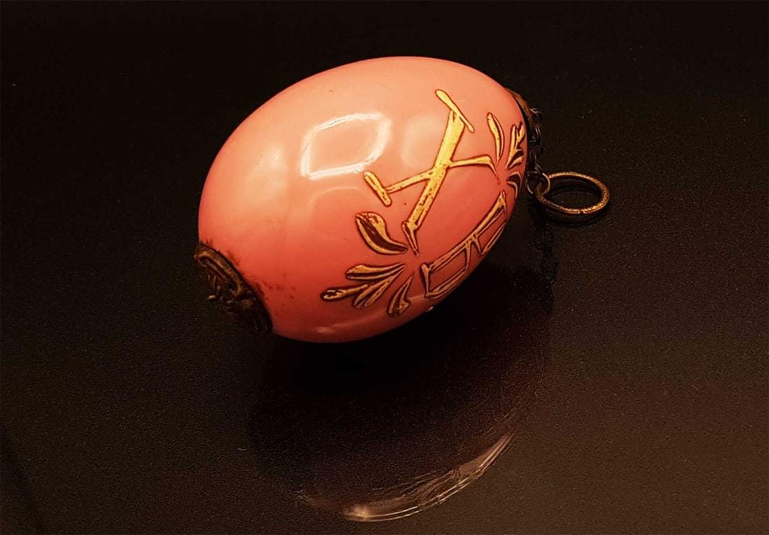PINK RUSSIAN PORCELAIN EASTER EGG - 2