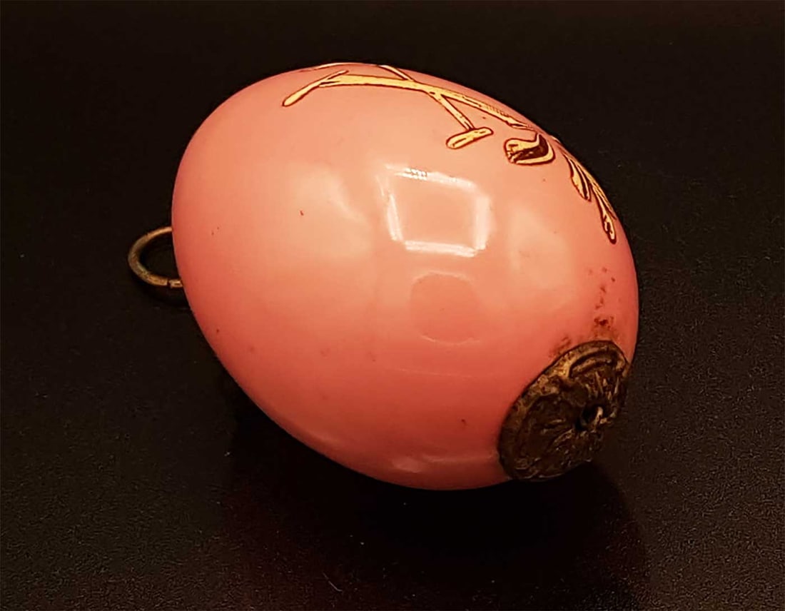 PINK RUSSIAN PORCELAIN EASTER EGG - 5