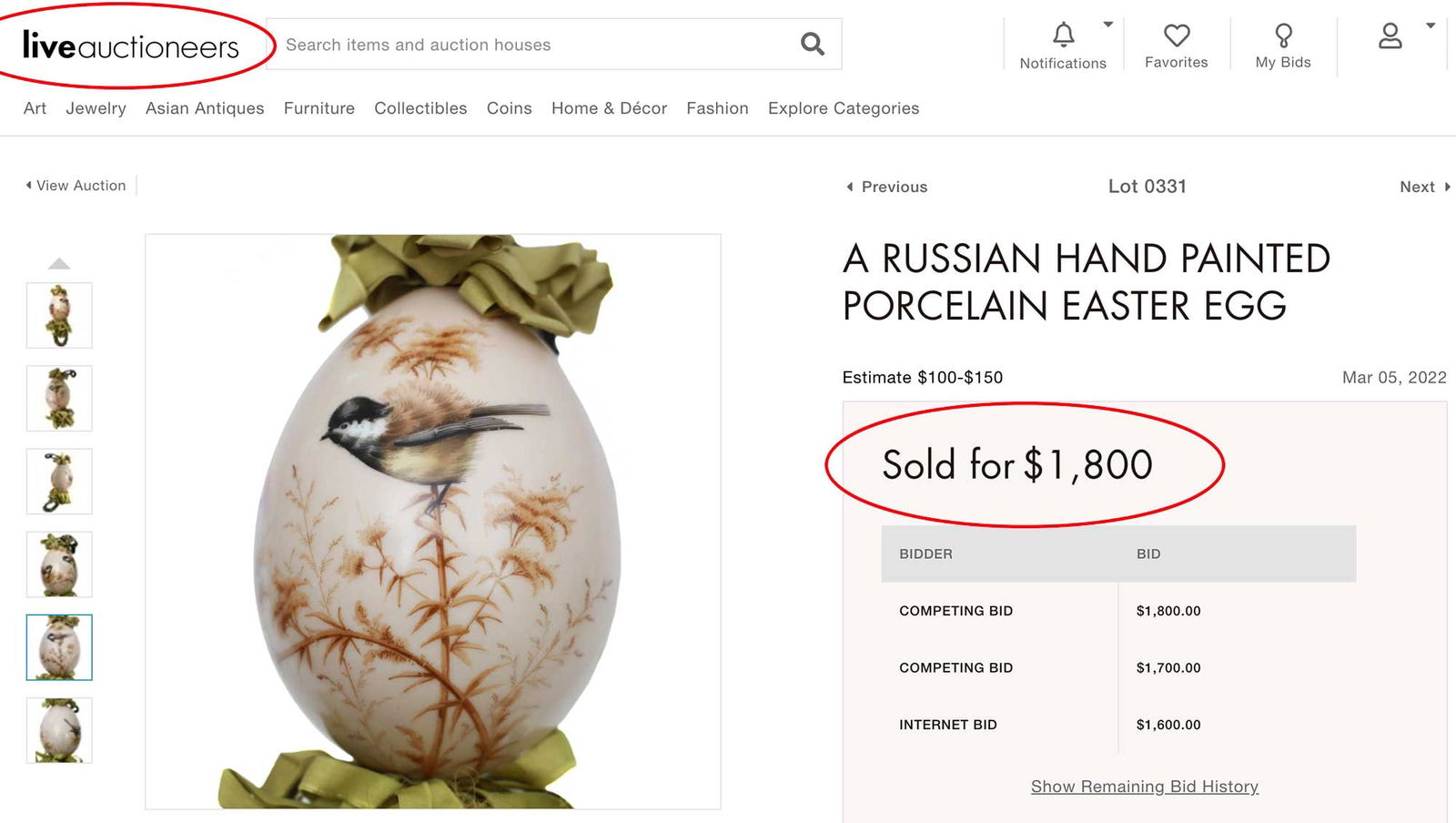 LARGE RUSSIAN PORCELAIN EASTER EGG - 15