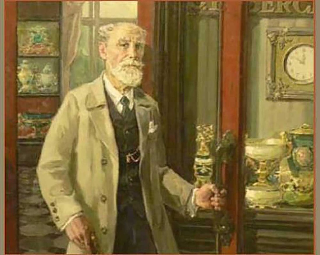 RUSSIAN AGATE DOG FIGURINE w. DIAMONDS - 19