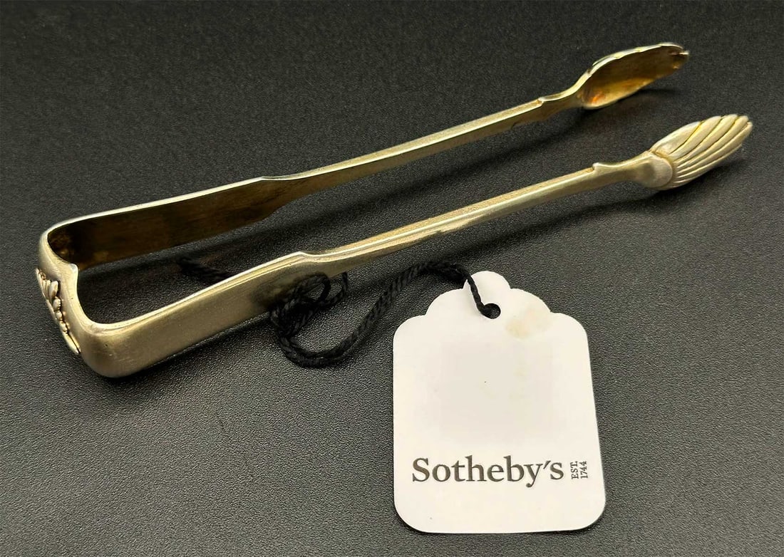 RUSSIAN SILVER GILT SUGAR TONGS fr. SOTHEBY's: LifeTime Warranty! Price Reduced — Limited-Time Offer! ANTIQUE RUSSIAN SILVER GILT SUGAR TONGS from SOTHEBY's For your viewing are sugar tongs featuring shell-shaped grippers and a sleek,
