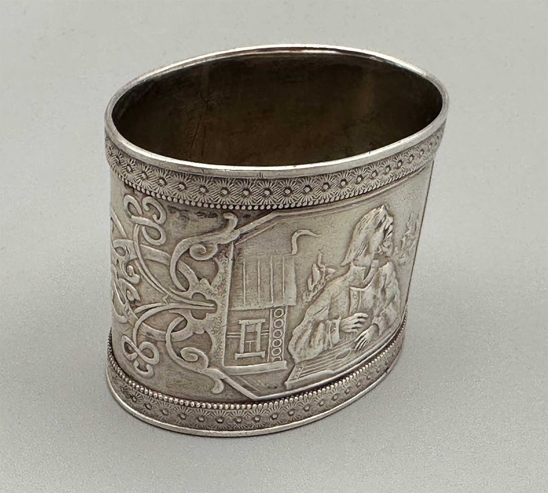 RUSSIAN SILVER NAPKIN RING, MARKED - 3
